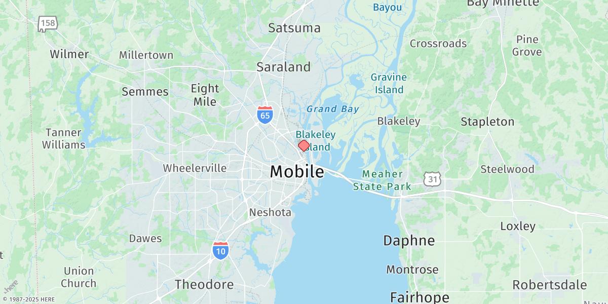 Map of Mobile, Mobile River (State Dock)
