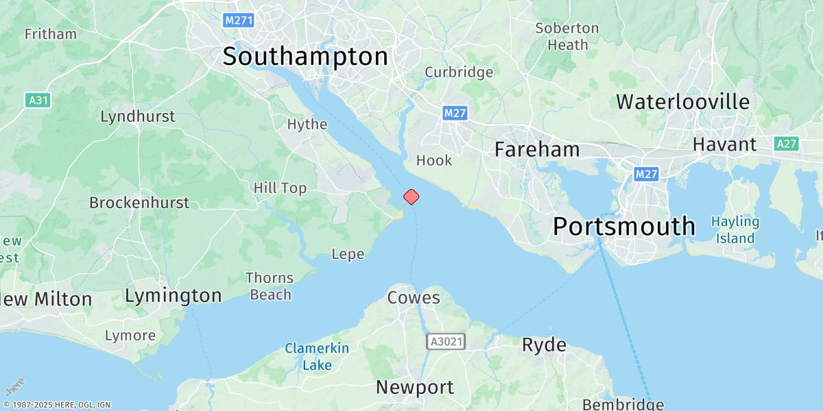 Map of Calshot Castle
