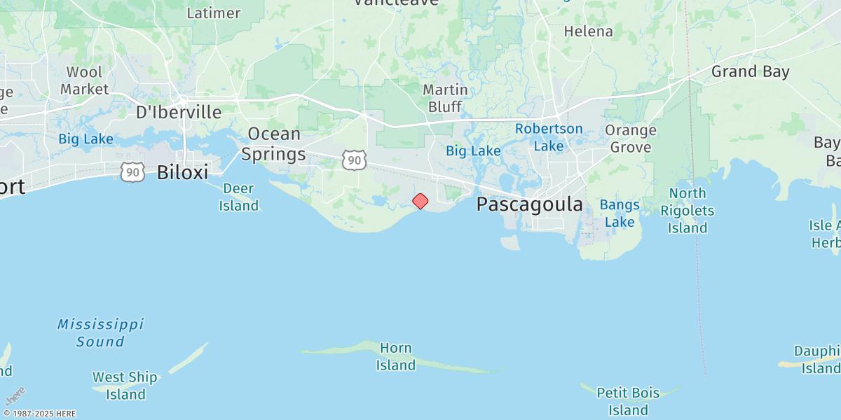 Map of Graveline Bayou Entrance