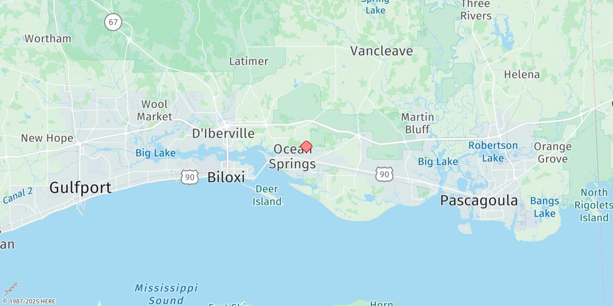 Map of Ocean Springs Marina, Old Fort Bayou