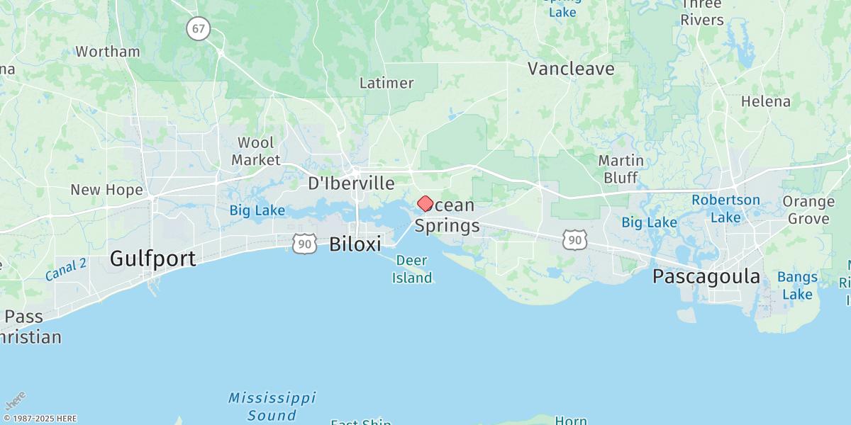 Map of Ocean Springs, Old Fort Bayou