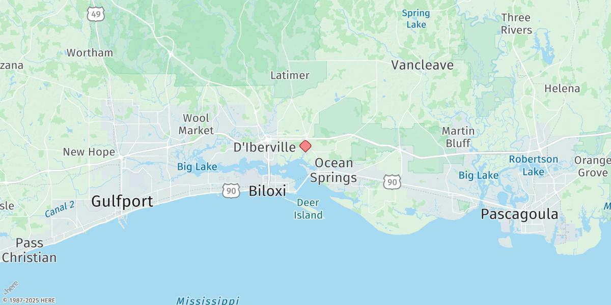 Map of Bayou Poito, Back Bay, Biloxi