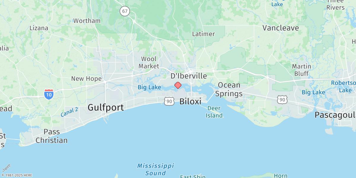 Map of Keesler Afb, Back Bay, Biloxi