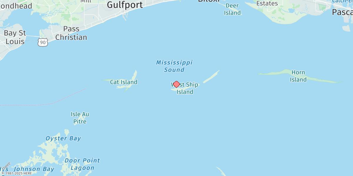 Map of Ship Island, Mississippi Sound