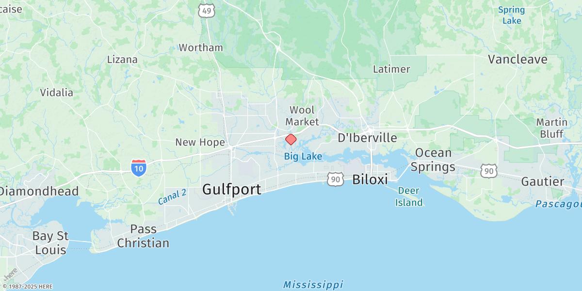 Map of Biloxi River (Lower End)