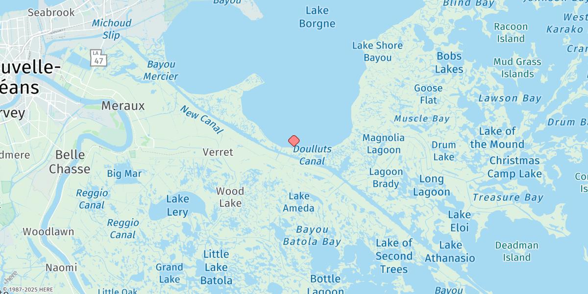 Map of Shell Beach, Lake Borgne