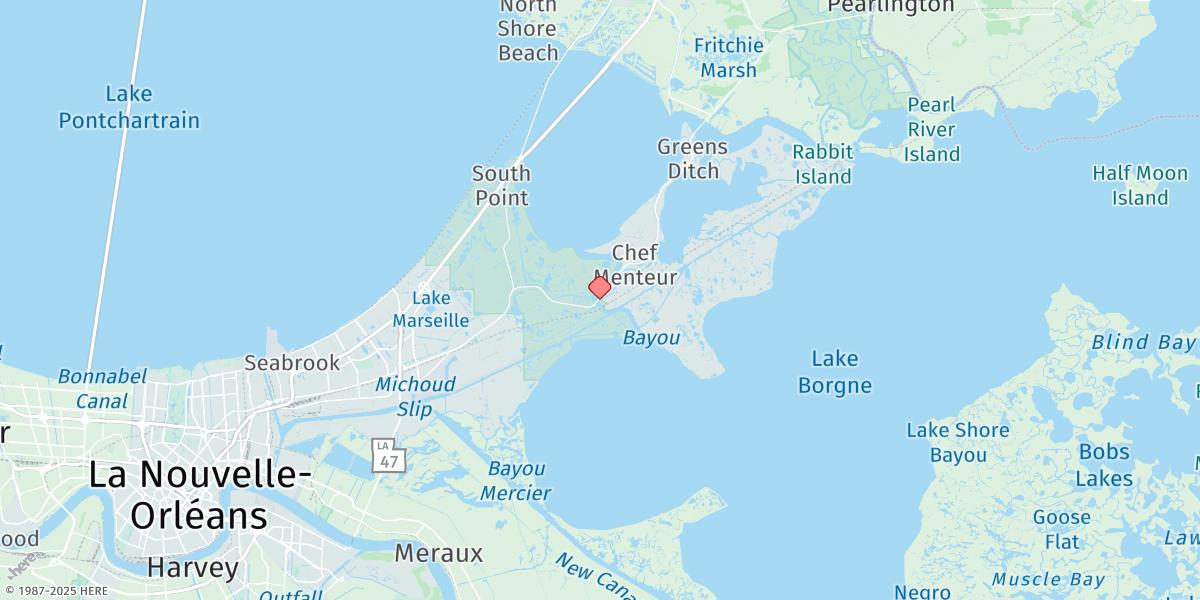 Map of University Of New Orleans Vicinity, Chef Menteur Pass