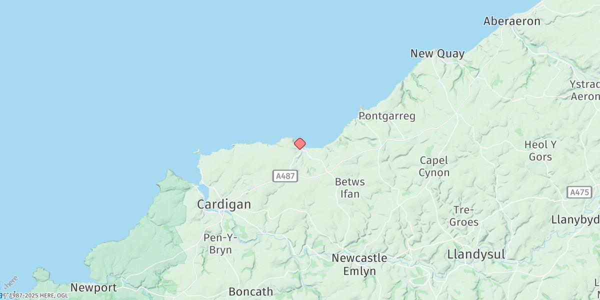 Map of Aberporth