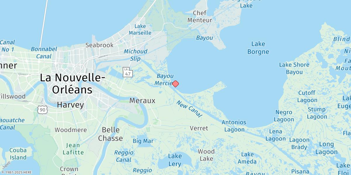 Map of Martello Castle, Lake Borgne