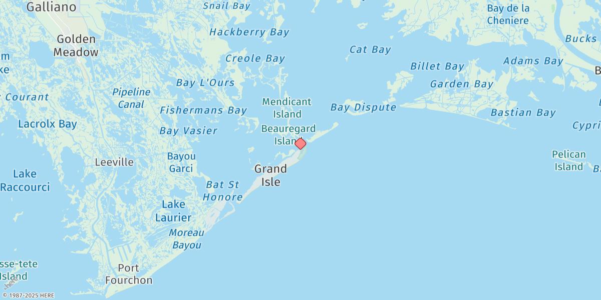 Map of East Point, Grand Isle