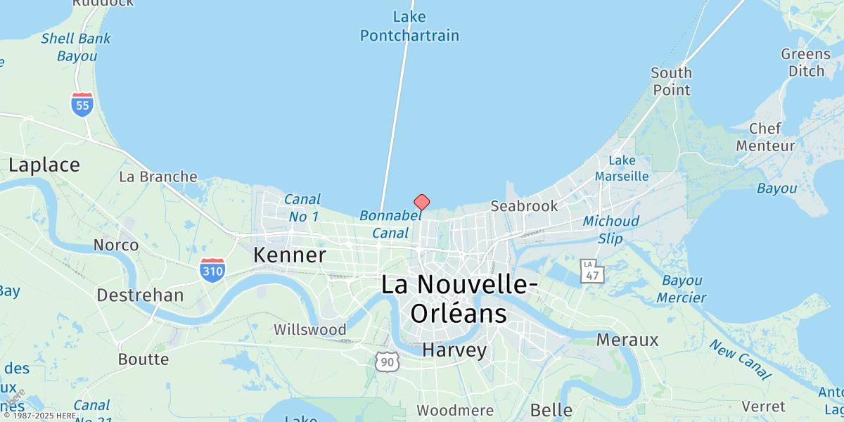 Map of New Canal Uscg Station, Lake Pontchartrain