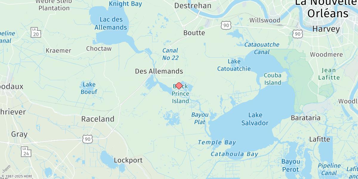 Map of West Bank 1, Bayou Gauche