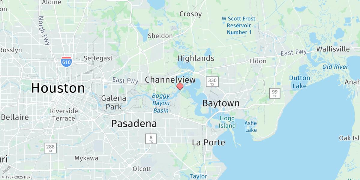 Map of Battleship Texas State Park