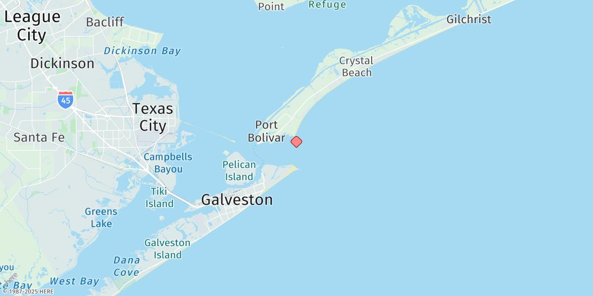 Map of Galveston Bay Entrance, North Jetty