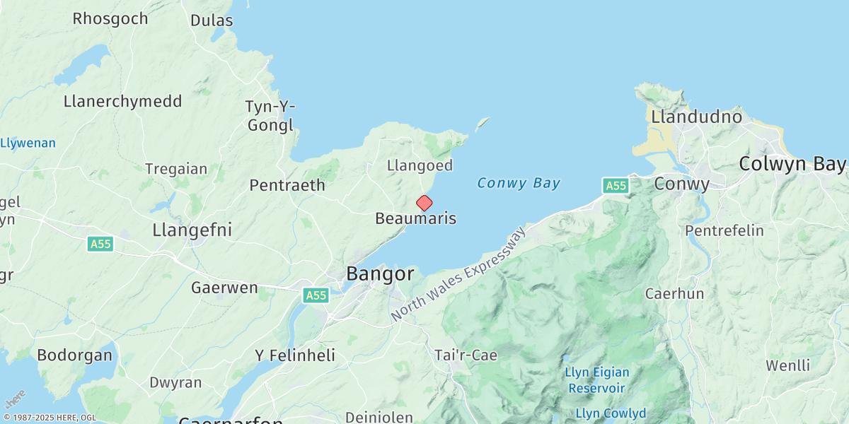 Map of Beaumaris