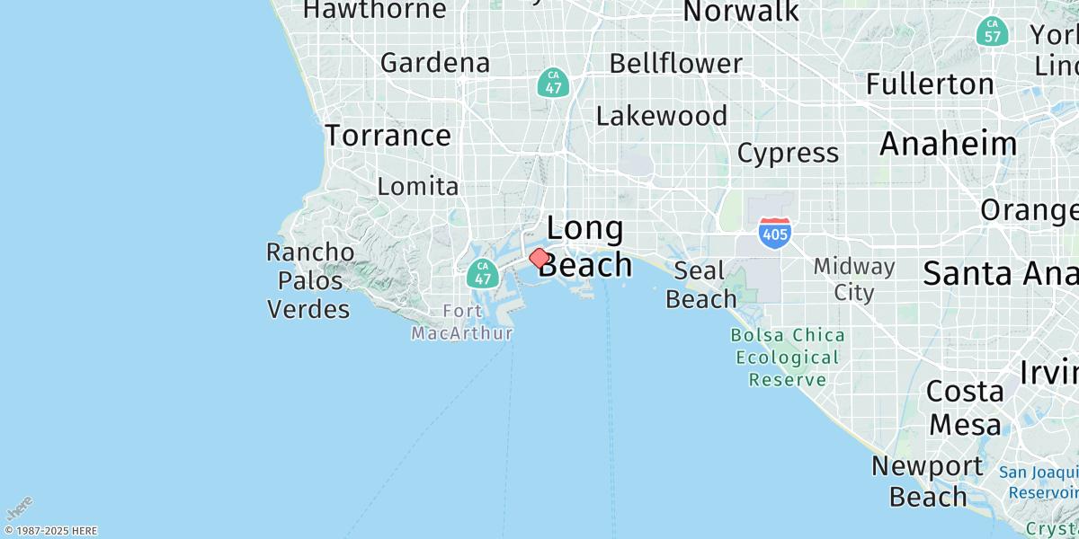 Map of Long Beach, Terminal Island