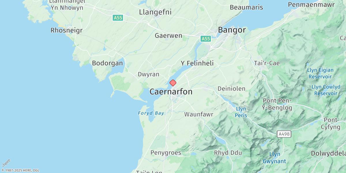 Map of Caernarfon