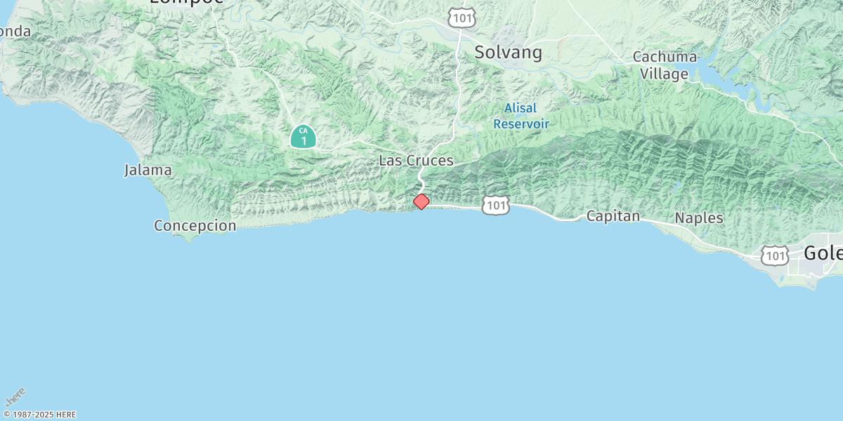Map of Gaviota State Park, Pacific Ocean
