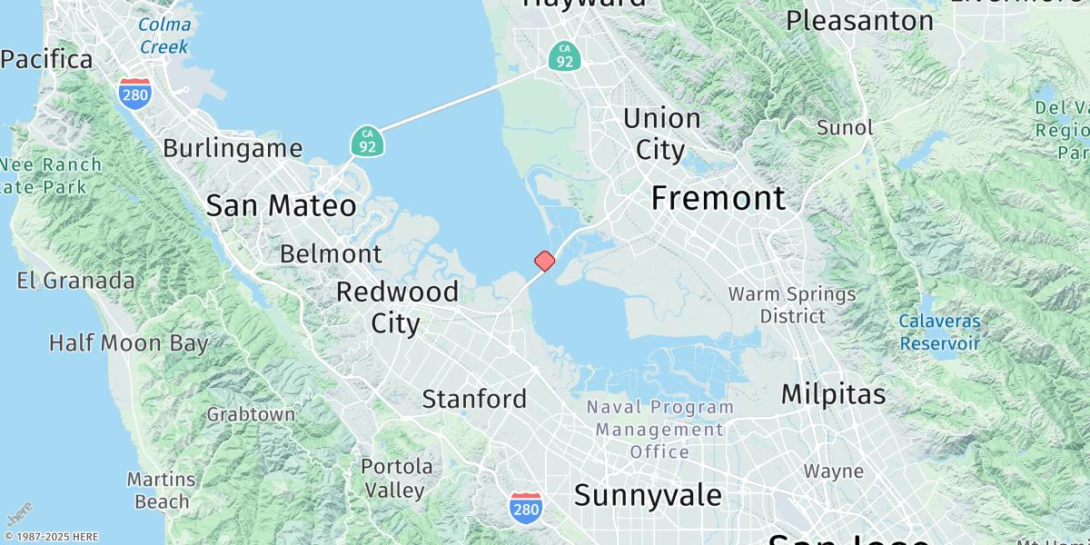 Map of Dumbarton Highway Bridge
