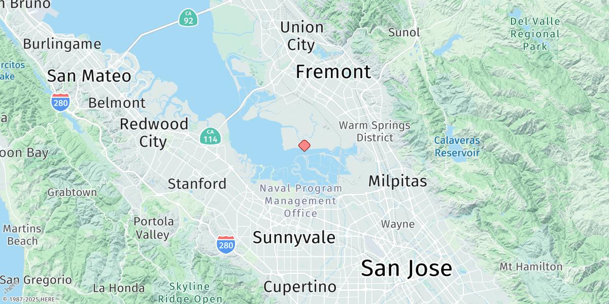 Map of Coyote Creek, Alviso Slough