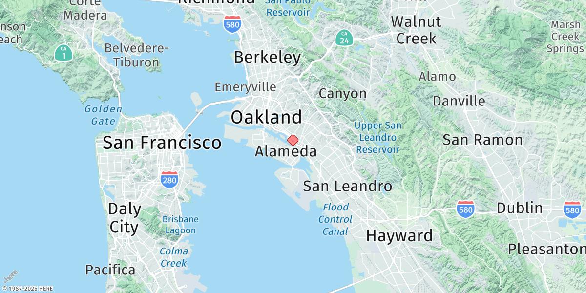 Map of Oakland Harbor, Park Street Bridge