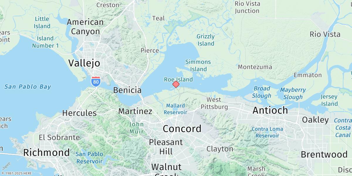 Map of Port Chicago, Suisun Bay
