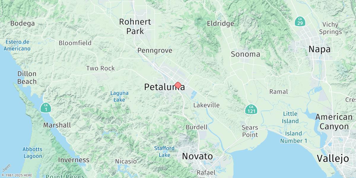Map of Upper Drawbridge, Petaluma River
