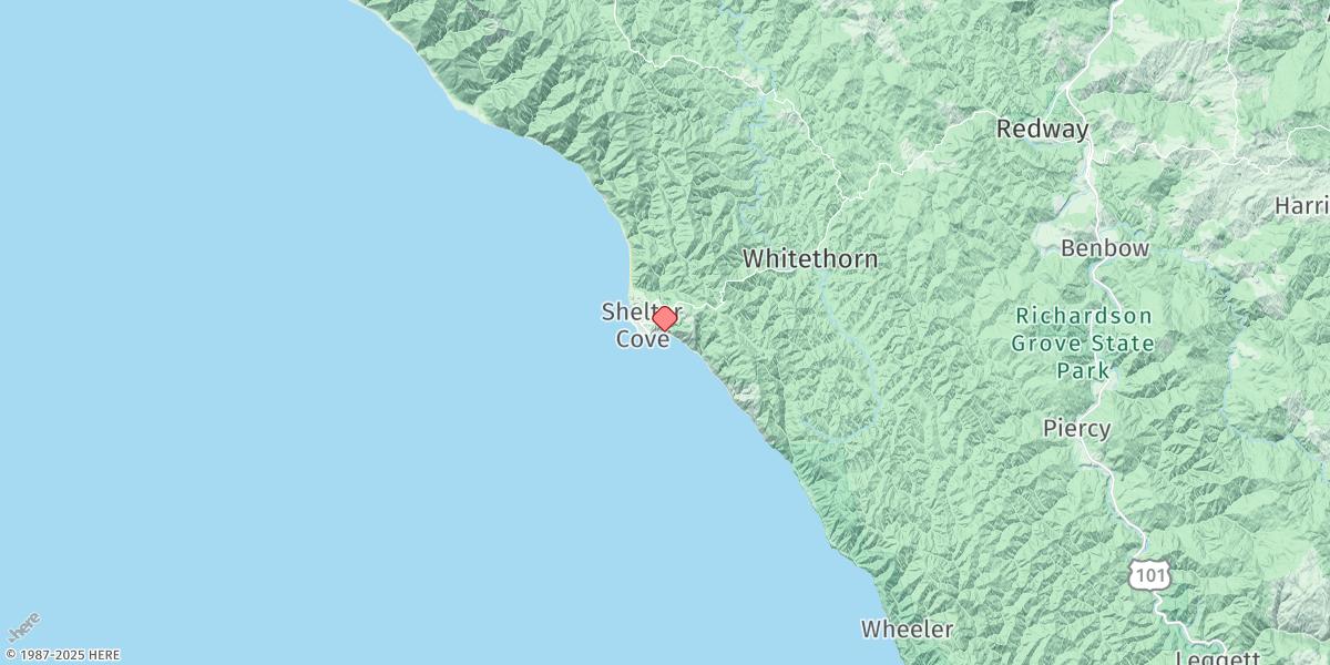 Map of Shelter Cove
