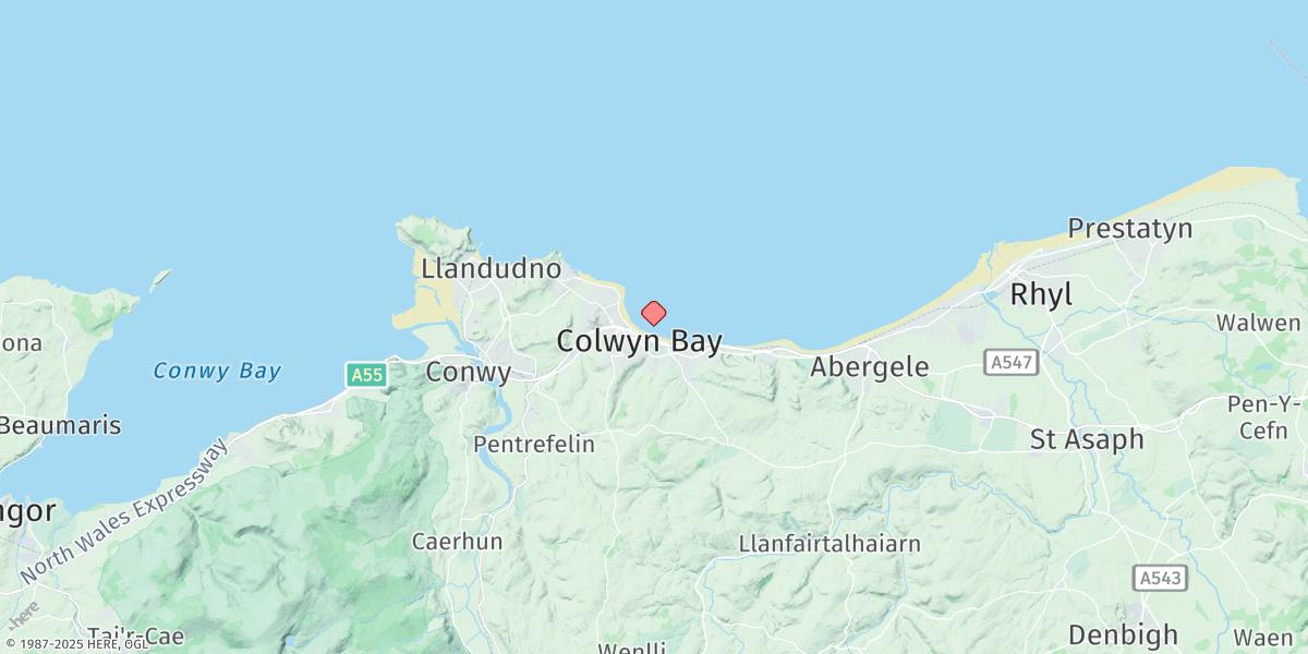 Map of Colwyn Bay