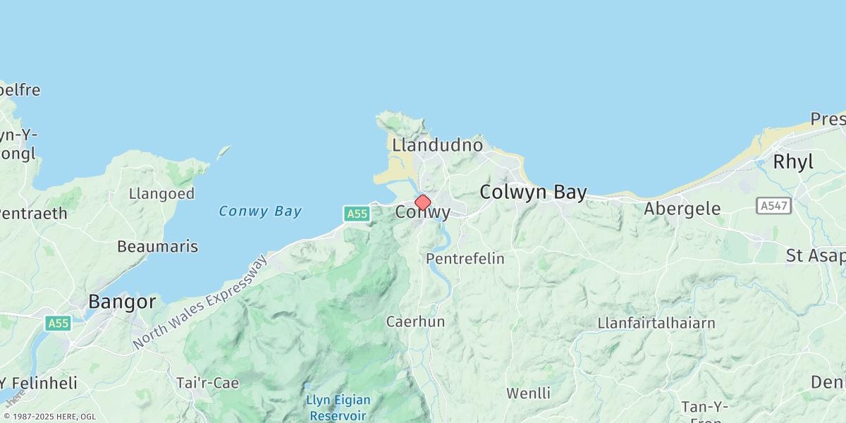Map of Conwy