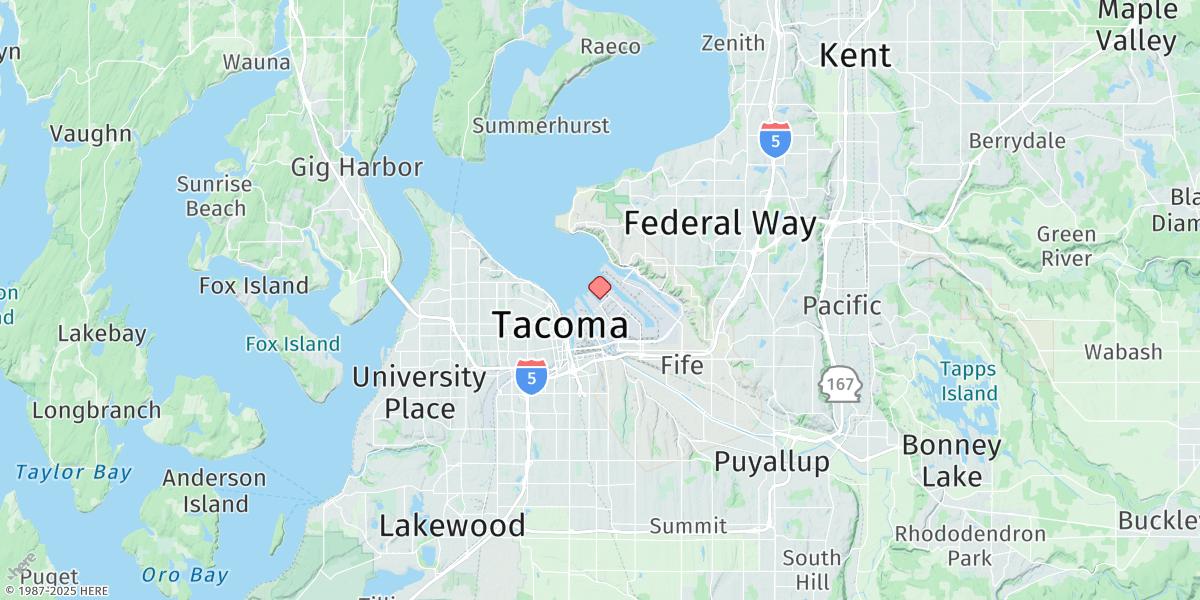 Map of Tacoma, Commencement Bay, Sitcum Waterway