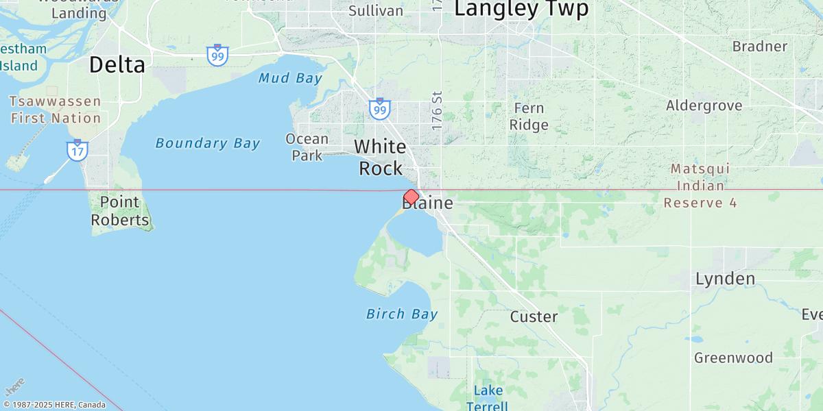 Map of Blaine, Semiahmoo Bay