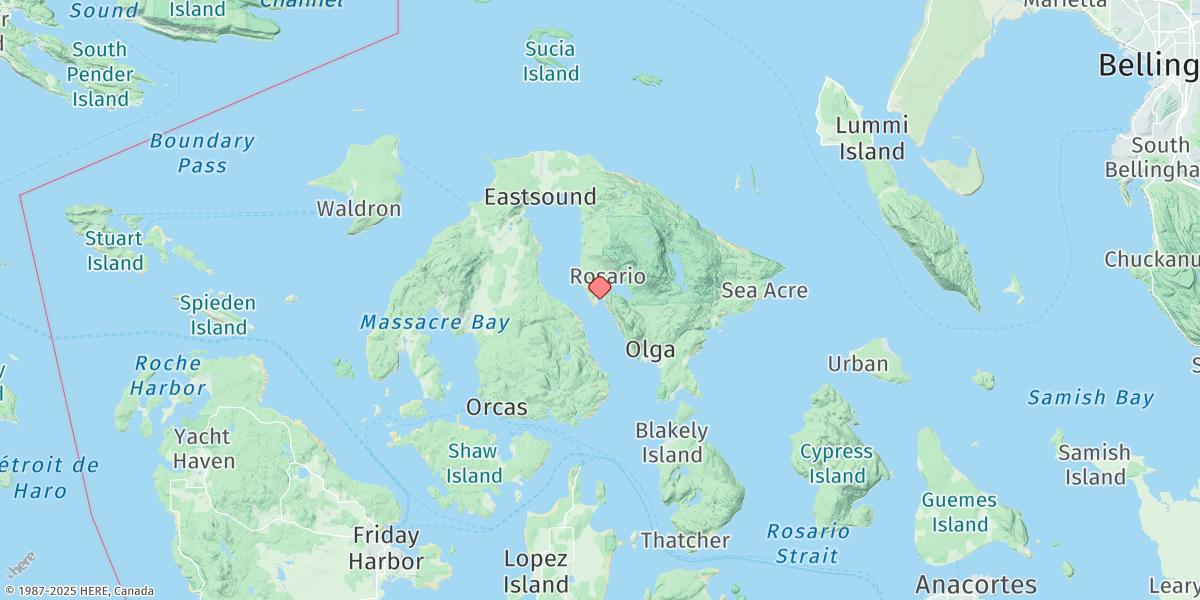 Map of Rosario, East Sound, Orcas Island