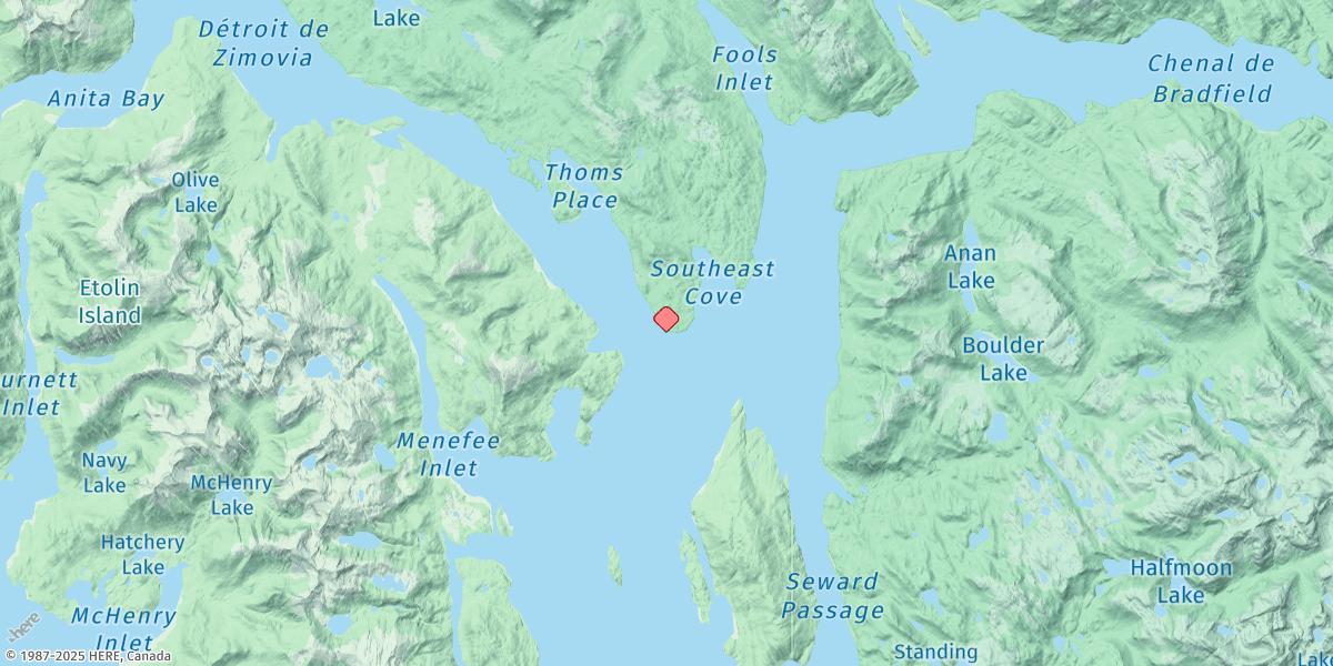 Map of Thoms Point, Zimovia Strait