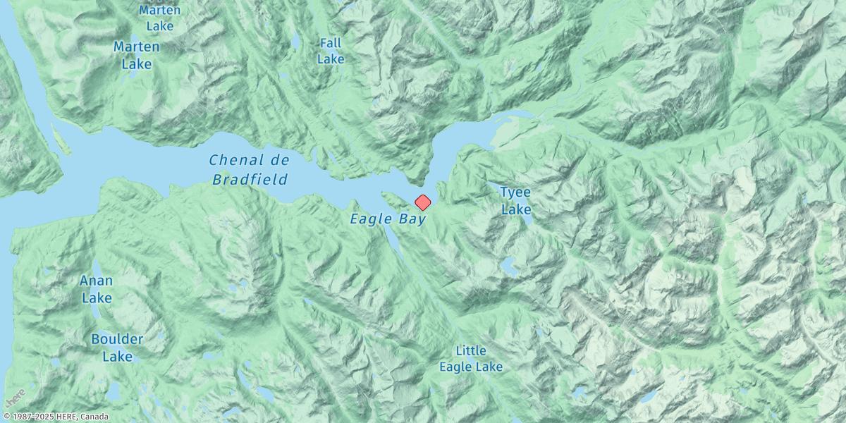 Map of Bradfield Canal, Ernest Sound