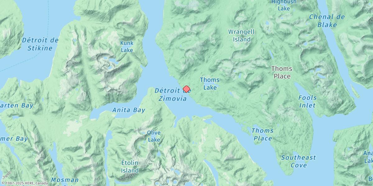 Map of Village Rock, Zimovia Strait