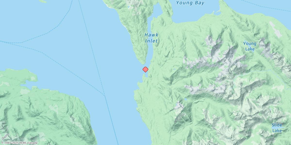 Map of Hawk Inlet Entrance