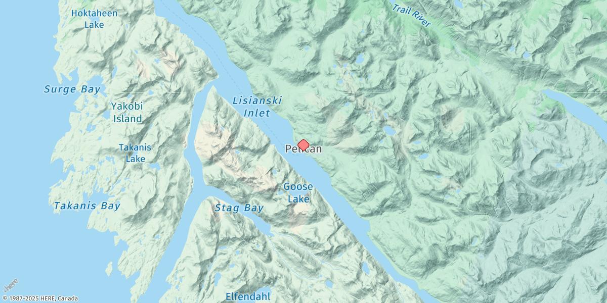 Map of Pelican Harbor, Lisianski Inlet, Ak