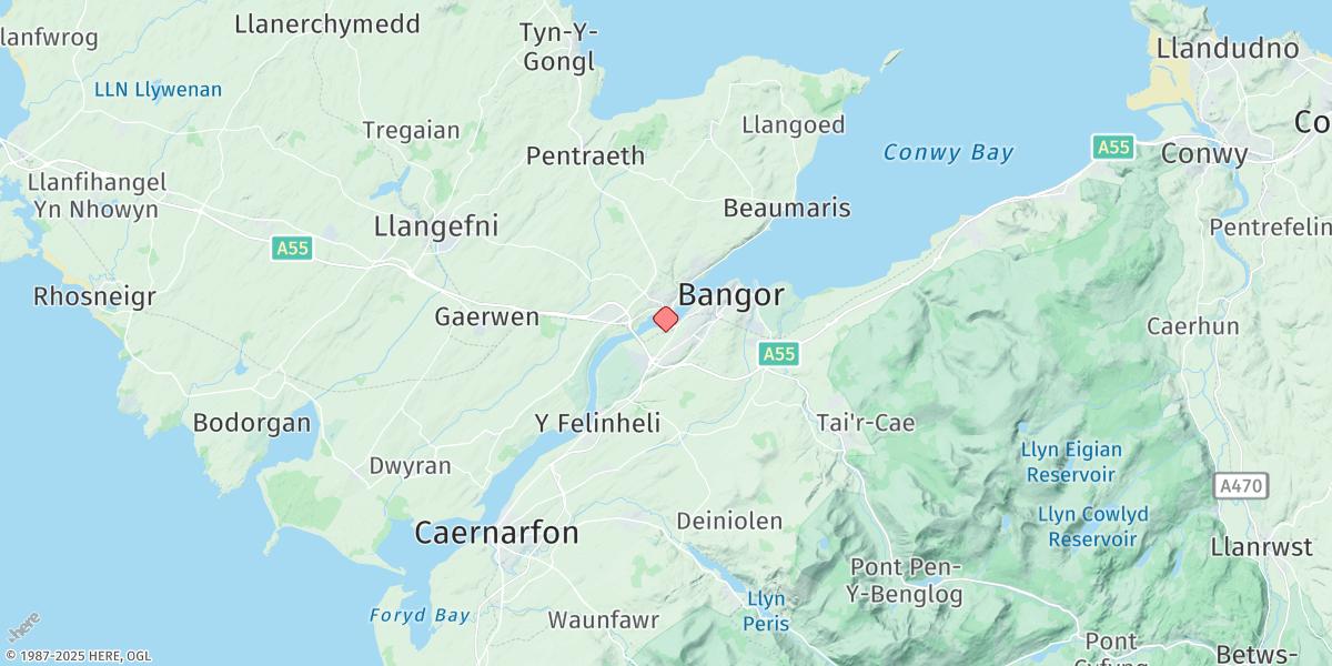 Map of Menai Bridge