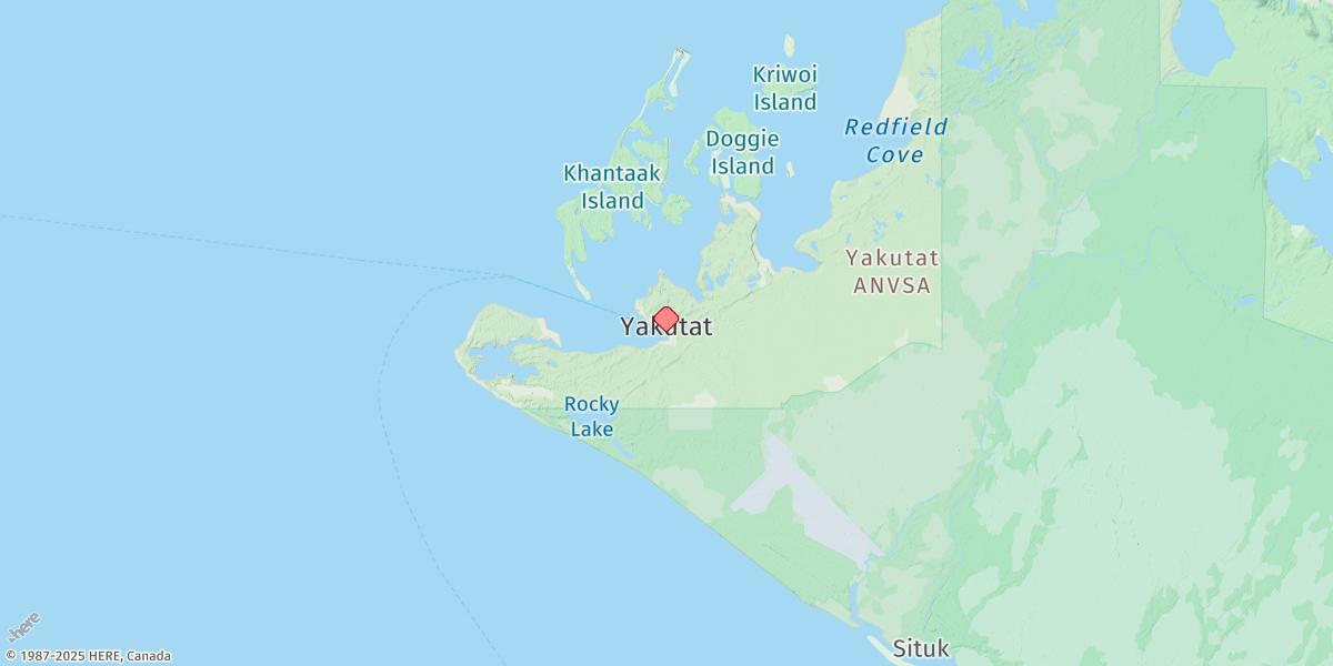 Map of Yakutat, Yakutat Bay