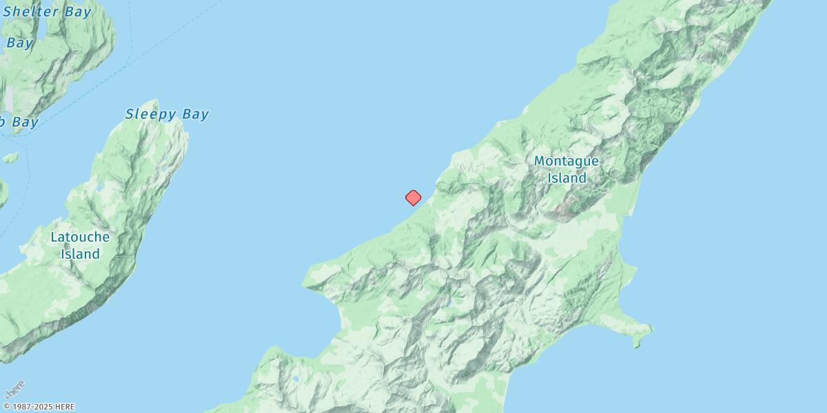 Map of 5 Miles Ne Of Point Brazil, Montague Island