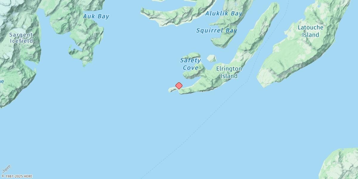Map of Point Elrington, Elrington Island