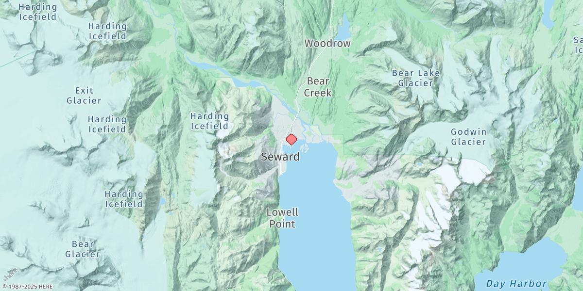 Map of Seward, Resurrection Bay