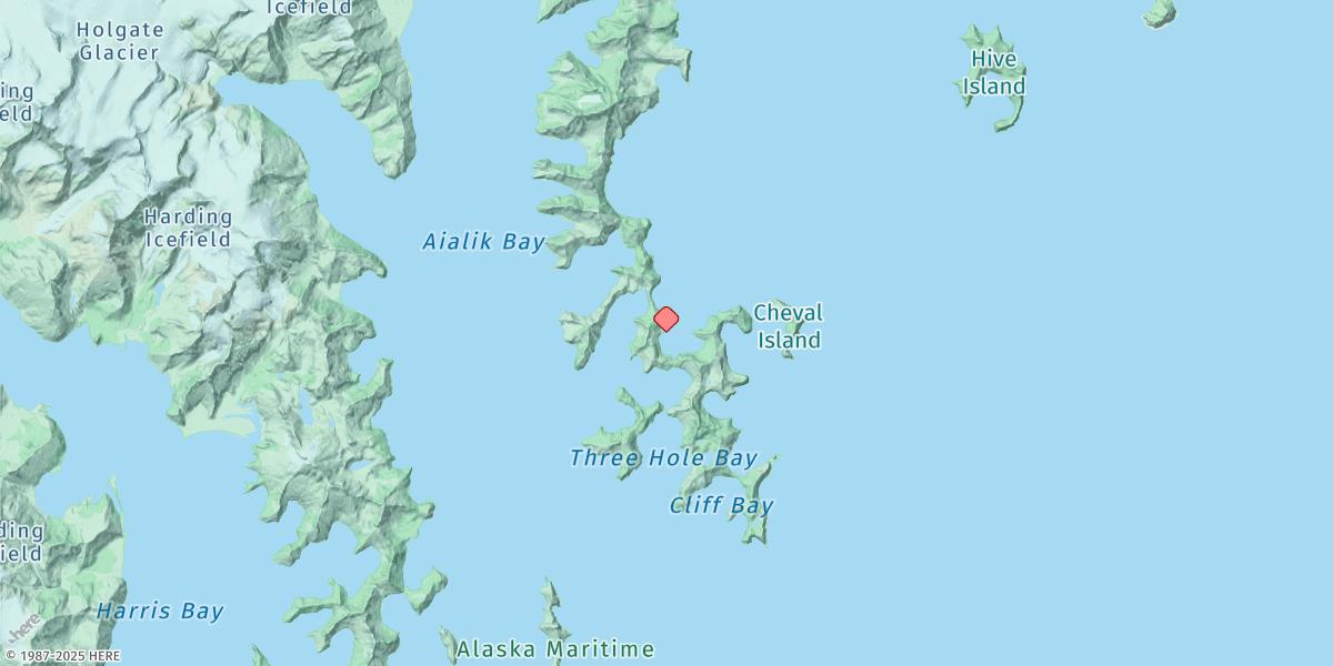 Map of Agnes Cove, Aialik Peninsula