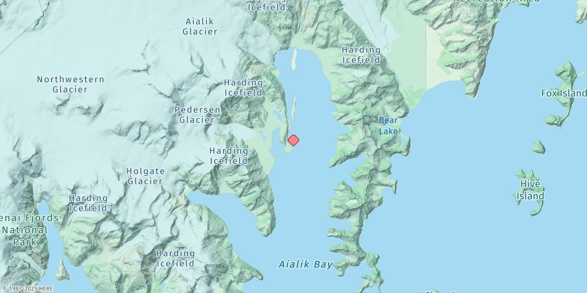 Map of Aialik Sill, Aialik Bay