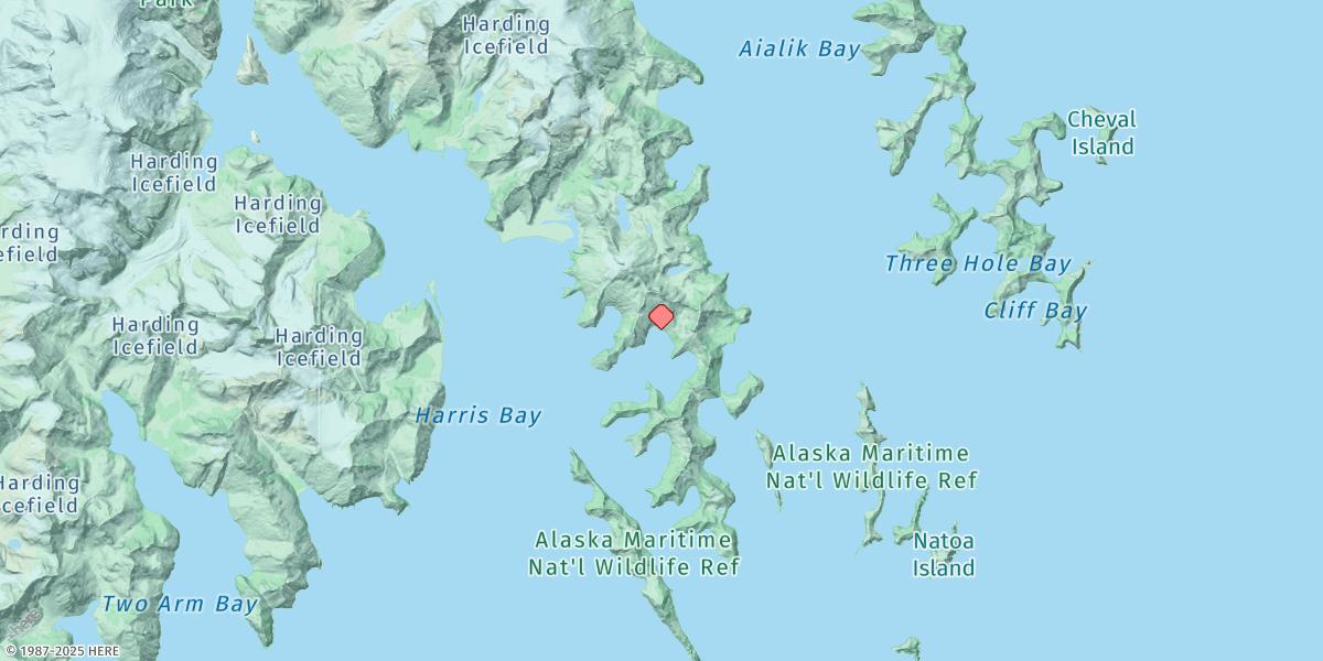 Map of Crater Bay, Harris Bay