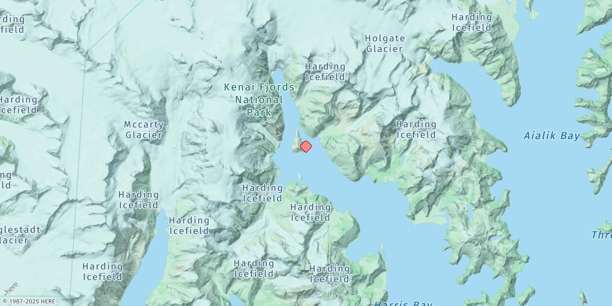 Map of Upper Northwestern Fiord, Harris Bay