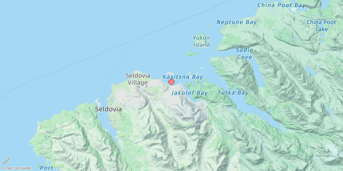 Map of Kasitsna Bay, Kachemak Bay