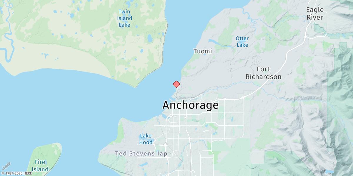 Map of Anchorage, Knik Arm