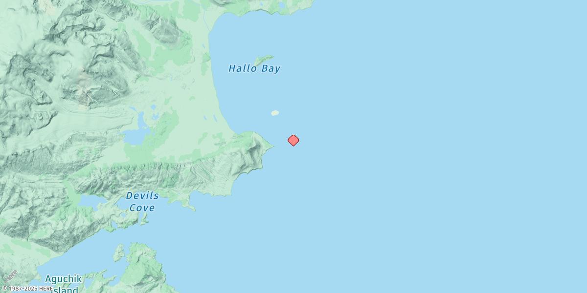 Map of Nukshak Island, Shelikof Strait